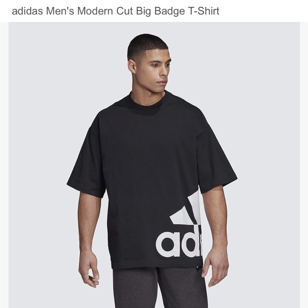 Adidas Mens Big Badge of Sport Boxy Tee Shirt, In Black Size XL